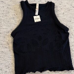 Anthropologie Black Textured Tank Top